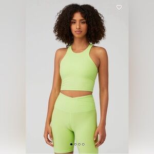 Beyond Yoga Green Sports Bra High Neck Racerback S/P/P